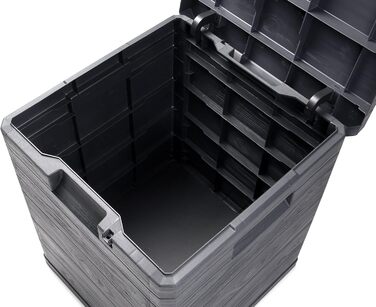 Скриня для зберігання Ondis24 Madera Mini 90 л, дерев'яний дизайн, з замком, для подушок, антрацит