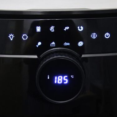 Фритюрниця Emerio XXL з гарячим повітрям, 13 літрів, Airfryer, BPA free, Smart Fryer, мульти-печі з поворотним шампуром та кошиком, дисплей, таймер, функція сушіння, 1800 Вт, AF-121914, чорний, 13 літрів (BPA free)