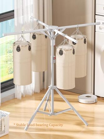 Розкладна сушилка для білизни Standtrockner з 4 крилами - біла | Сушилка для балкона, дому, вулиці