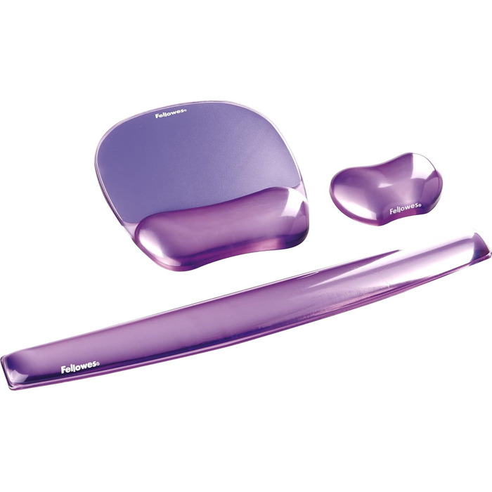 Підставка для зап'ястя Fellowes Crystals Gel з підкладкою для миші, фіолетова