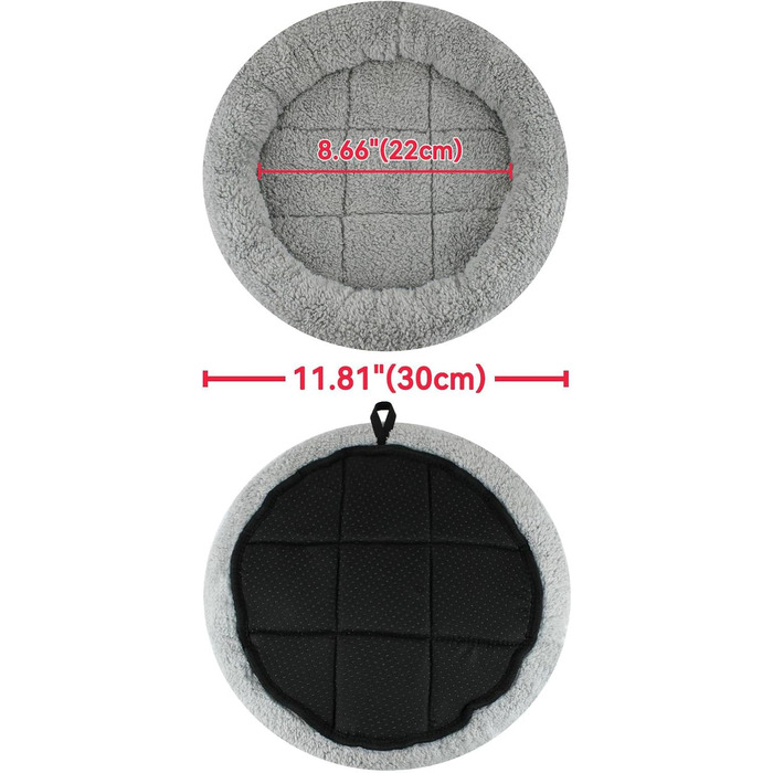 Кругле ліжко для котів PETLESO: м'яке котяче гніздо, діаметр 35 см, розмір 8x35x8 см