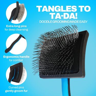 Щітка для собак Doodle Brush: Slicker для пуделів, кокапу, довгошерстих собак. Ідеальна для грумінгу та догляду.