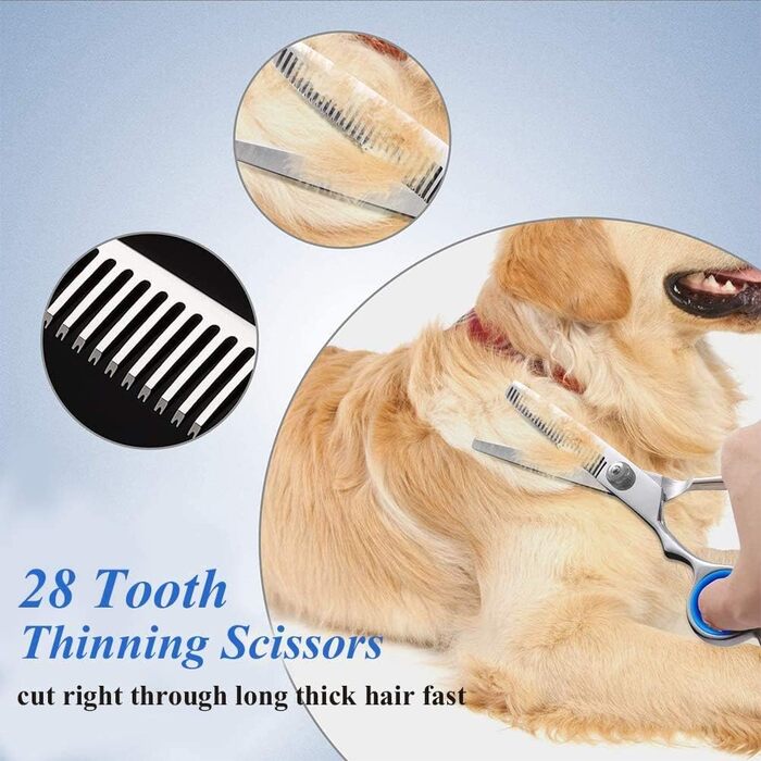 Професійна ножиця для грумінгу собак та котів, 6.5 дюймів, блакитна