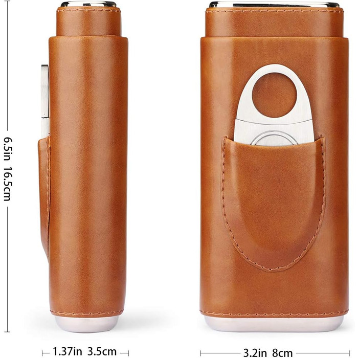 Портативний вологозберігач Time C Club на 3 сигари з кедрової деревини та різером для сигар з нержавіючої сталі