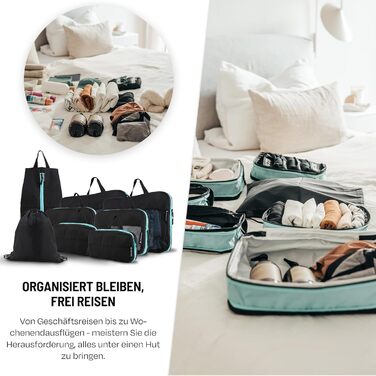 Набір кубиків-органайзерів для подорожей Atacama Premium: компресійні мішки для рюкзака та валізи (набір 6/8)