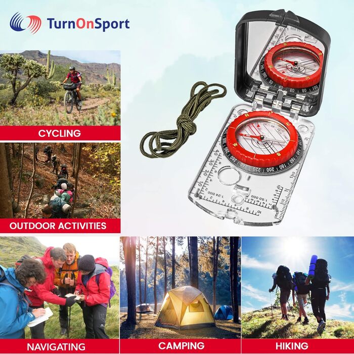 Sight Compass Adjustable Declination – Pathfinder Compass Survival Camping | Base Plate Compass Kids Navigation | Orienteering Compass Hiking Map Reading Military Compass Backpacking