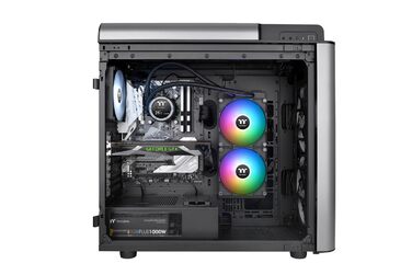 Система водяного охолодження Thermaltake TH360 V2 Sync AIO з LCD 2.1' (480x480), 3x 120mm ARGB вентилятори, сумісна з Intel LGA1851/1700 та AMD AM5/AM4, чорний корпус (280mm)