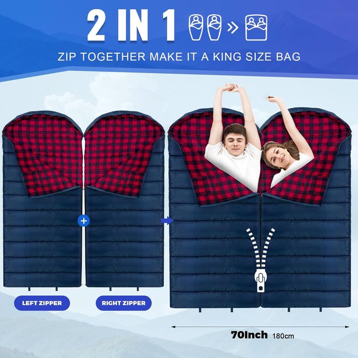 Сплячий мішок Keencamp Flanell Warmer для кемпінгу, -1°C, бавовна, XXL, 230x90 см, для дорослих