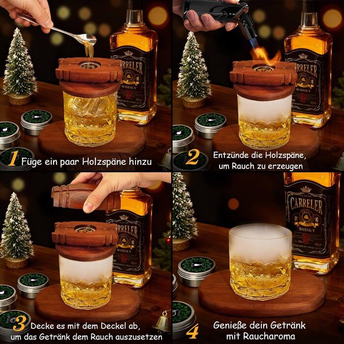 Набір для копчення віскі, аксесуари для коктейлів, подарунковий набір віскі. Персоналізовані подарунки для чоловіків, на день народження, батькові, татові. Набір для копчення віскі, подарунок для хлопця