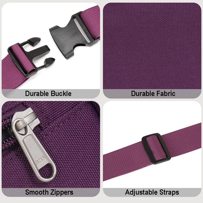 Поясна сумка на пояс для чоловіків та жінок, спортивна, для подорожей, прогулянок з собакою, на відкритий простір (фіолетовий)