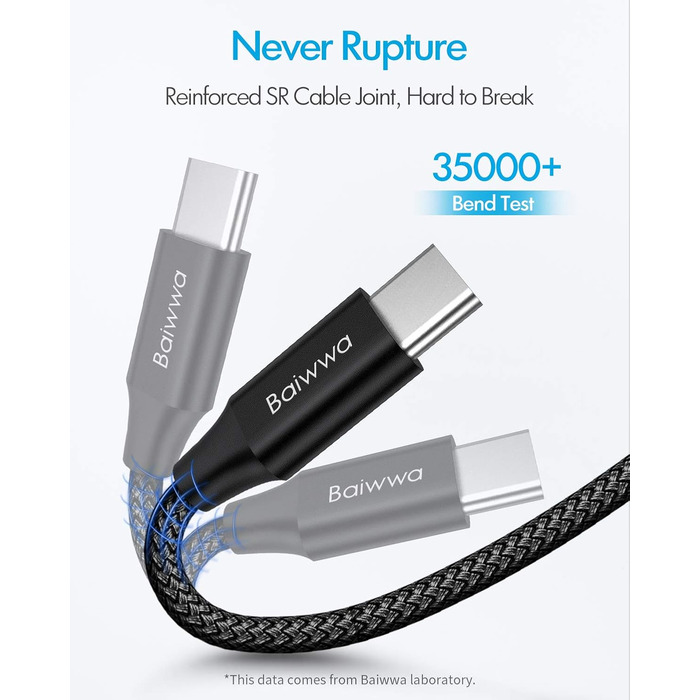 Кабель USB-C на USB-A 6м, чорний, для Samsung, iPhone, Redmi, Pixel | Швидка зарядка, нейлон