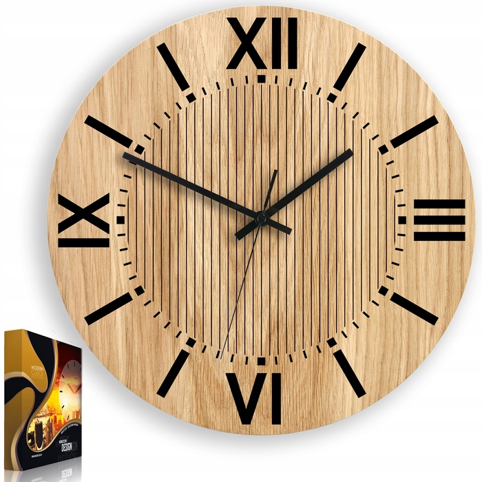 Настінний годинник ModernClock бежевий, чорний, 33,5 см