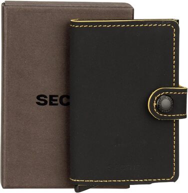 Secrid Miniwallet Matte: Стильний гаманець для жінок та чоловіків, чорно-охровий (10.2 x 6.5 x 2.1 см)
