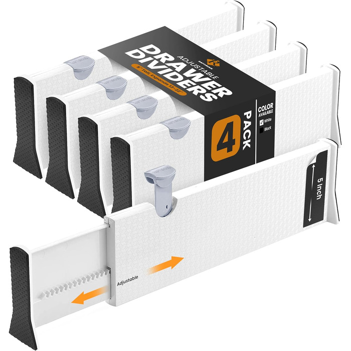 RAPTUROUS 4-Pack Drawer Dividers 