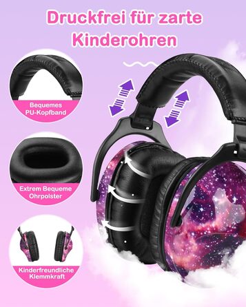 Навушники для захисту від шуму ZOHAN 030 для дітей 3-18 років (для аутизму), універсальний розмір, галактика+єдиноріг