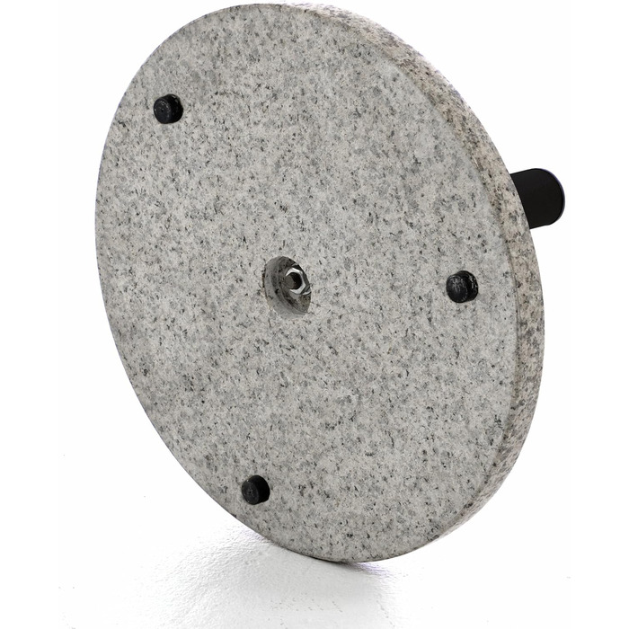 Nexos Parasol Stand Granite Grey 40cm Round - Stainless Steel Tube Stand with Locking Screws and 3 Feet with Plastic Rings - 10 kg