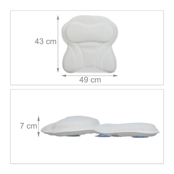 Relaxdays Bathtub Pillow White