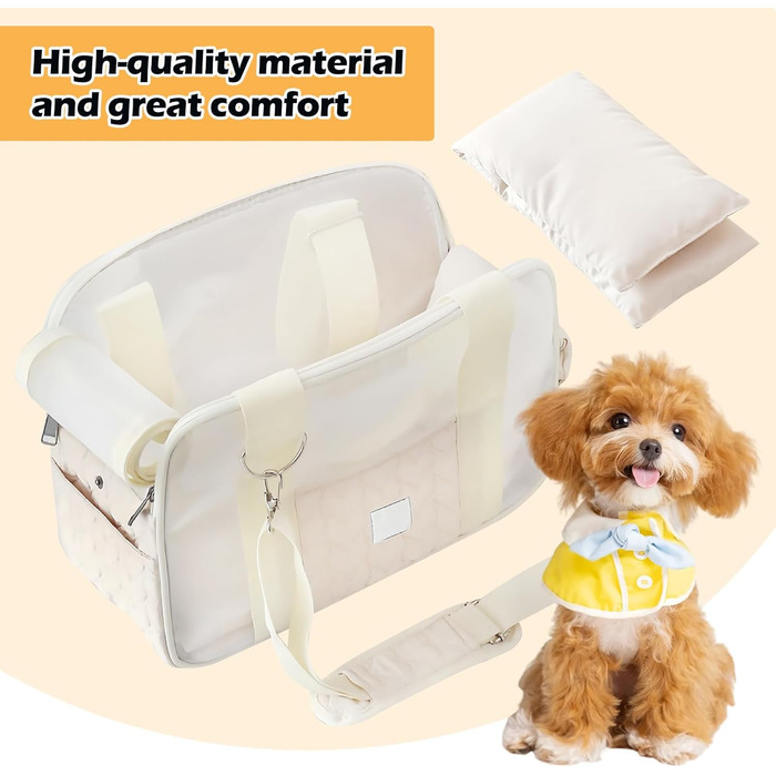 Транспортувальна сумка для собак та котів до 5 кг – Легка та дихаюча переноска для маленьких тварин, з ременем безпеки та кишенями, ідеальна для авто, подорожей та відпочинку на природі