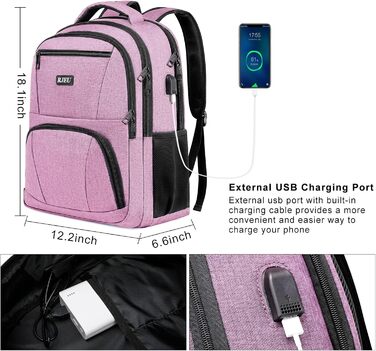 Рюкзак RJEU для дівчат та підлітків, шкільний рюкзак з відділенням для ноутбука 15.6