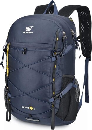 SKYSPER ISHELL 30 Foldable Backpack 30L Ultra-light Daypack Packable Daypack Waterproof Hiking Backpack Travel Backpack for Camping Outdoor Hiking Travel (Ishell30-navy blue)