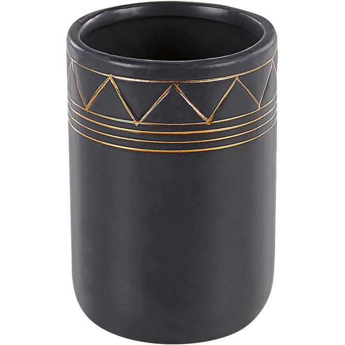 Набір аксесуарів для ванної кімнати Beliani Elegantes (5 шт.) з кераміки чорного/золотого кольору Lanco