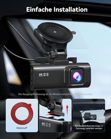 Автомобільний відеореєстратор REDTIGER F7NP 4K/2.5K з передньою та задньою камерами, Sony STARVIS 2, 5.8GHz WiFi, швидкість передачі 20МБ/с (без карти пам'яті)