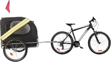 Причіп для собак Wiltec 220x700x78 см з безпечною муфтою, причіп для вантажів з москітною сіткою та захистом від дощу (чорний / жовтий)