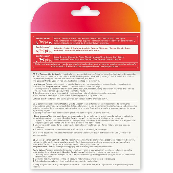 Напівліжниця Beaphar Gentle Leader для собак, розмір S, червона