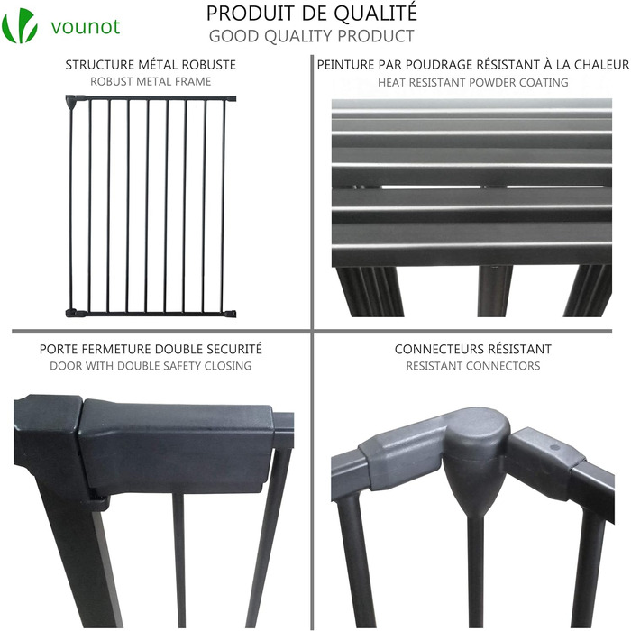 Захисне ґратка для каміну Vounot з дверцятами, 375 см, 6 елементів, металева, для дітей, чорний