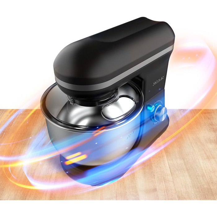 Кухонний комбайн Cecotec Cecomixer 250W, 3л, чаша з нержавіючої сталі, 5 функцій, 6 швидкостей (Чорний)