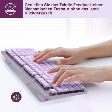 Leadsail FA98 Бездротова Механічна Клавіатура та Миша, QWERTZ, 98 Клавіш, 1600 DPI, для Windows/MacOS/PC/Laptop (Лідська)