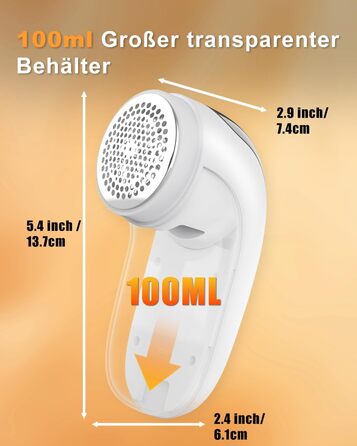 Електричний видалення ворсу для одягу, меблів та текстилю - портативний бездротовий пристрій з LED-дисплеєм та 3 рівнями налаштування