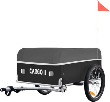Фарбований вантажний причіп Tiggo Cargo II на велосипеді, об'єм 130 літрів, складаний, зелений (сірий)