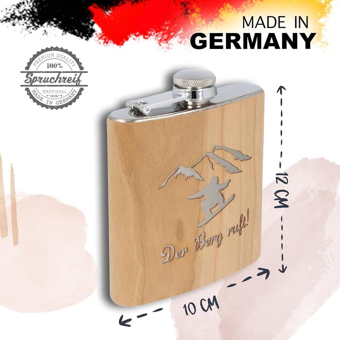 Фляга з нержавіючої сталі з гравіюванням - Оригінальний подарунок для любителів гірськолижного спорту та сноубордингу | Ідеально для афтескі та зимових пригод