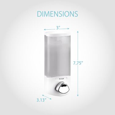 Дозатор для мила, гелю для душу та шампуню Better Living, хром, ABS-пластик, білий, однокамерний