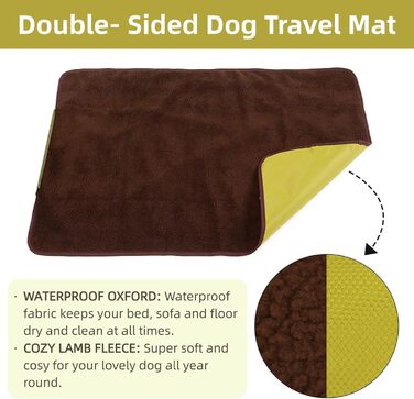 Зручна собача лежанка-підстилка: водонепроникна, для подорожей, з оксфордської тканини, зелена