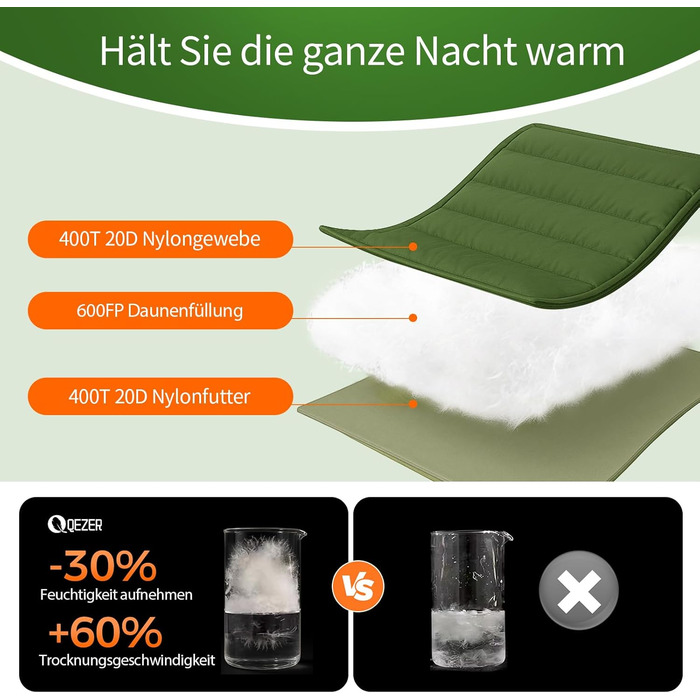 Спальний мішок XXL з пуху на 3-4 сезони, 230x100 см, для дорослих, кемпінг, походи, 3°C, чорний