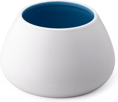 Навіс для корму Navaris Design з кераміки - велика миска для собак - годівниця для собак - миска для кокер-спанієля та собак з довгими вухами - миска для собак з довгими вухами біло-блакитна