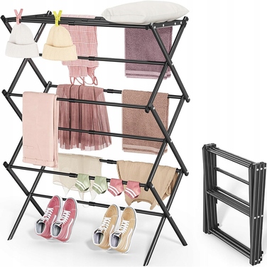 Вертикальна підлогова сушарка для одягу, складна, 6 ярусів, 11 стійок