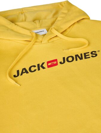 Чоловічий худі Jack & Jones JJMORTY Regular Fit з принтом, колір Solar Power (зелено-жовтий), розмір L