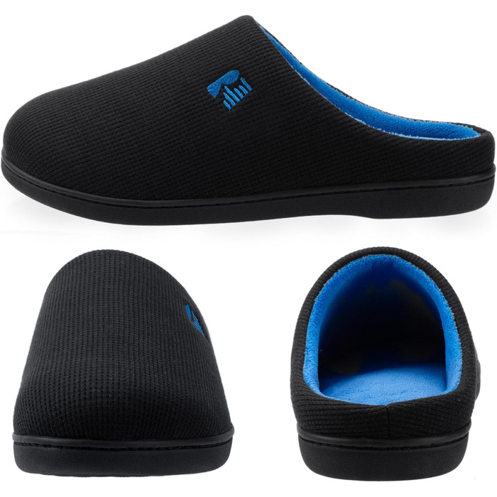 Чоловічі халапи RockDove Original з двокольоровою підошвою з Memory Foam (43.5 EU, Чорний та Сапфірово-синій)