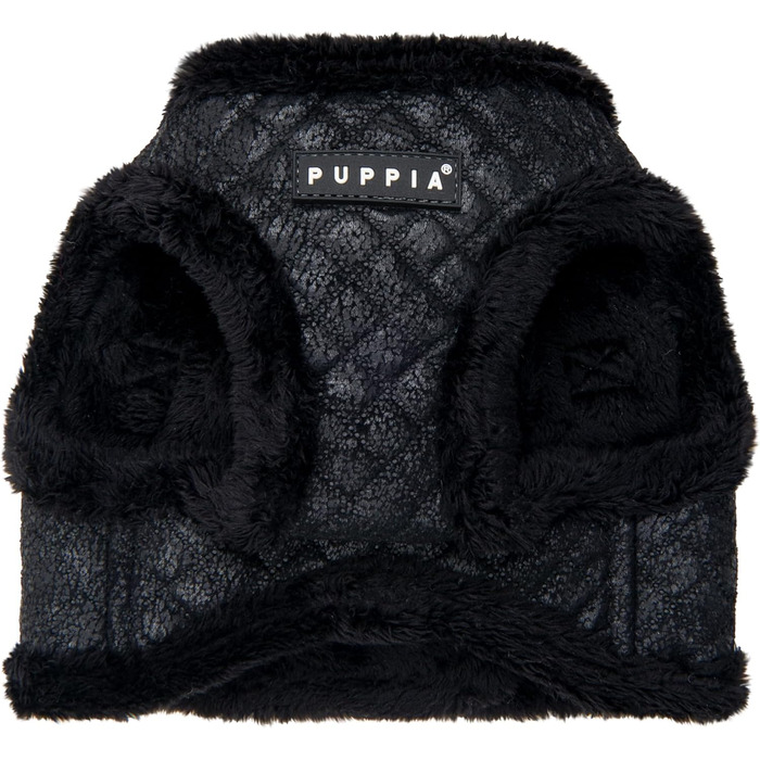 Шлейка для собак Puppia Douglas, Step-in, тепла, зимова, в горошок, для маленьких та середніх собак, розмір M (Чорний, Medium)