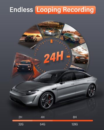 Автомобільний відеореєстратор Bestsee 1080P 3-канальний (передній, задній та салонний) з карткою пам'яті 64GB
