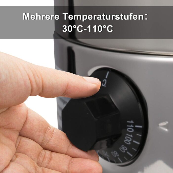 8L Mulled Wine Warmer - Stainless Steel Mulled Wine Pot with Drip Tray, Tap, and Temperature Setting (30-110°C) - Mulled Wine Dispenser / Hot Beverage Dispenser