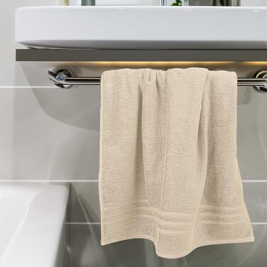 Набір банних рушників Tens Towels з 100% бавовни, 4 шт, 68.6 x 137.2 см, швидкосохнучі та легкі рушники для ванної кімнати, бежеві