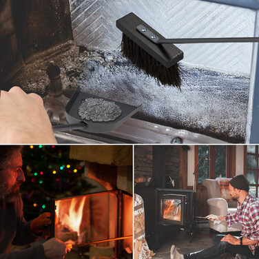 Relaxdays 4-Piece Fireplace Tool Set with Stand