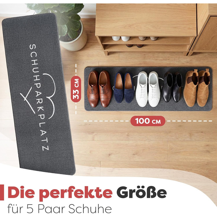 Килимок для дому та на порозі 40x60 см, стійкий до прання - оптимальний розмір для вхідних дверей. Килимок для збору бруду, привітальний килимок з написом та серцем (велике серце, 33 x 100 см, прямокутний)