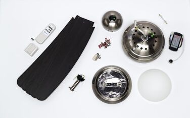 Стелянка-вентилятор Westinghouse Bendan 132 см з однією лампою та п'ятьма лопатями, сірий хром, опалове скло, енергоклас G