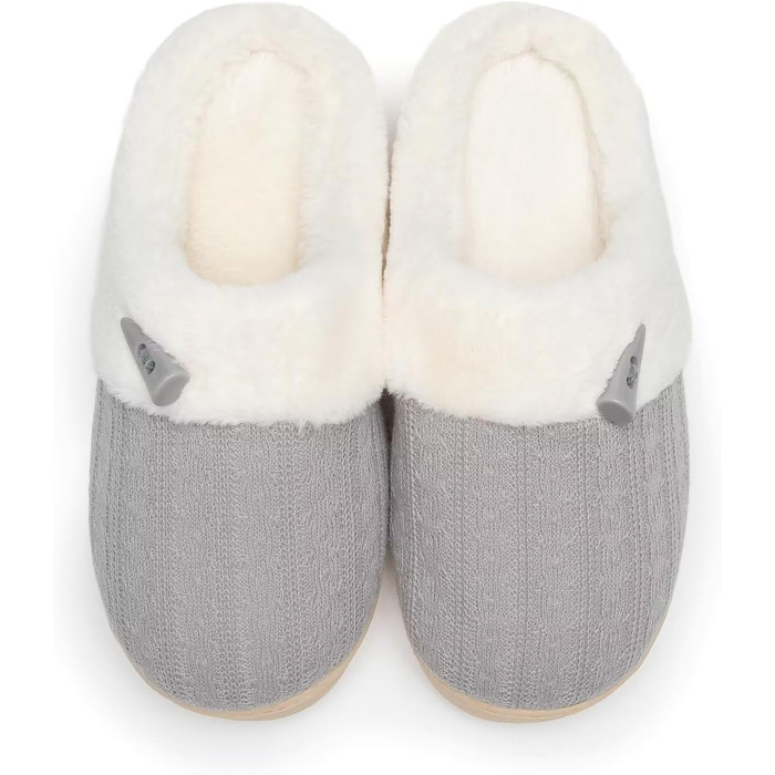 Тапочки домовими жіночі NineCiFun зимові теплі зручні з м'якої піни та антиковзаючою підошвою, 38/39 EU, сірі