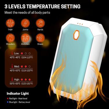 Електричні грілки для рук, 2 шт., 4000mAh, портативні, для активного відпочинку, кемпінгу, полювання, гольфу, зимові подарунки для жінок, чоловіків, сімей (блакитний)